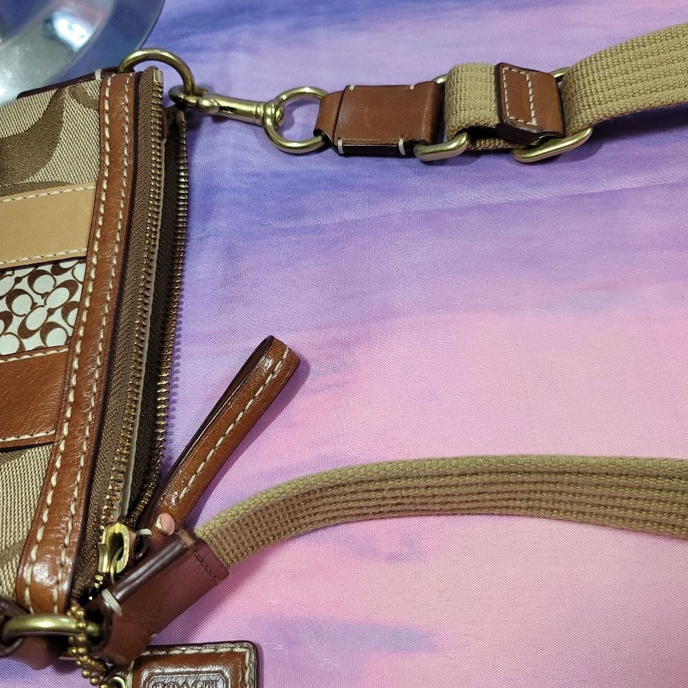 Coach Kissing C's Crossbody Bag and Wristlet in Canvas and Leather - Picture 7 of 14